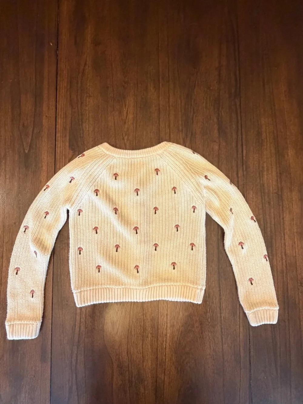 Gymboree Girls Embroidered Mushroom Ruffle Knit Cardigan Fall, Size 6T